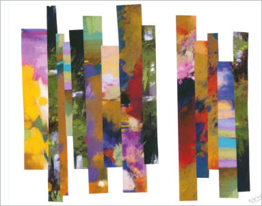 Ref: 15.40 Pièces de magazine collées sur papier. Pieces of magazine stuck on cardboard 50/65 cm 