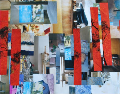 Ref: 02.56 Pièces de magazine collées sur papier. Pieces of magazine stuck on cardboard 50/65 cm 