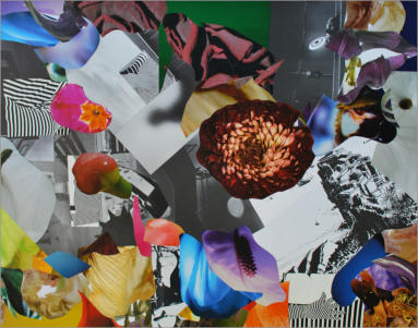 Ref: 00.27 Pièces de magazine et bouquin d'art collées sur papier. Pieces of magazine and artbook stuck on cardboard 50/65 cm  