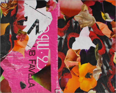 Ref: 00.07  Affiches déchirées et pièces de magazine collées sur papier. Pieces of posters and magazine stuck on cardboard 50/65 cm