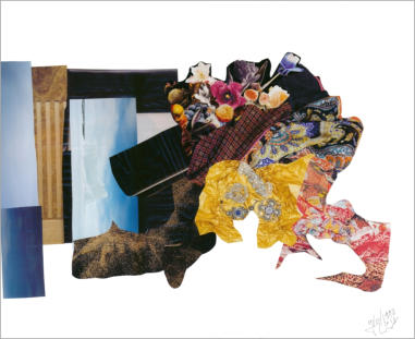 Ref : 13.4 Pièces de magazine collées sur papier. Pieces of magazine stuck on cardboard 50/65 cm